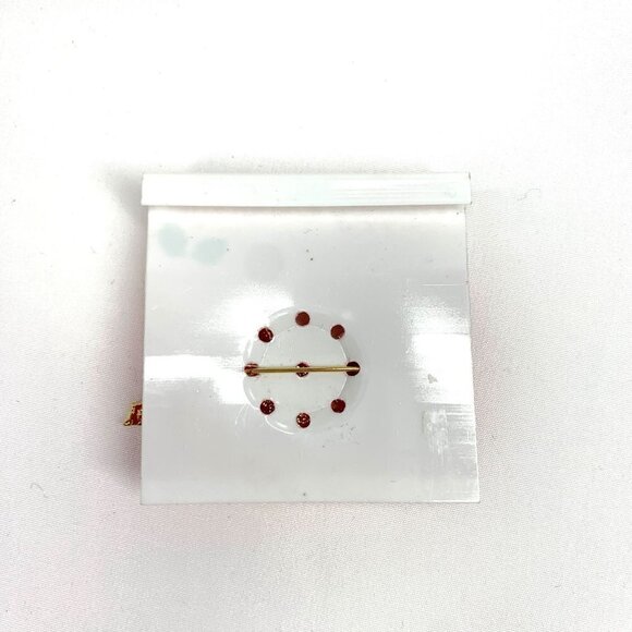 Holiday Poinsettia Pin Red, Green, Gold Enamel & Metal 2" NWOT - Picture 3 of 6